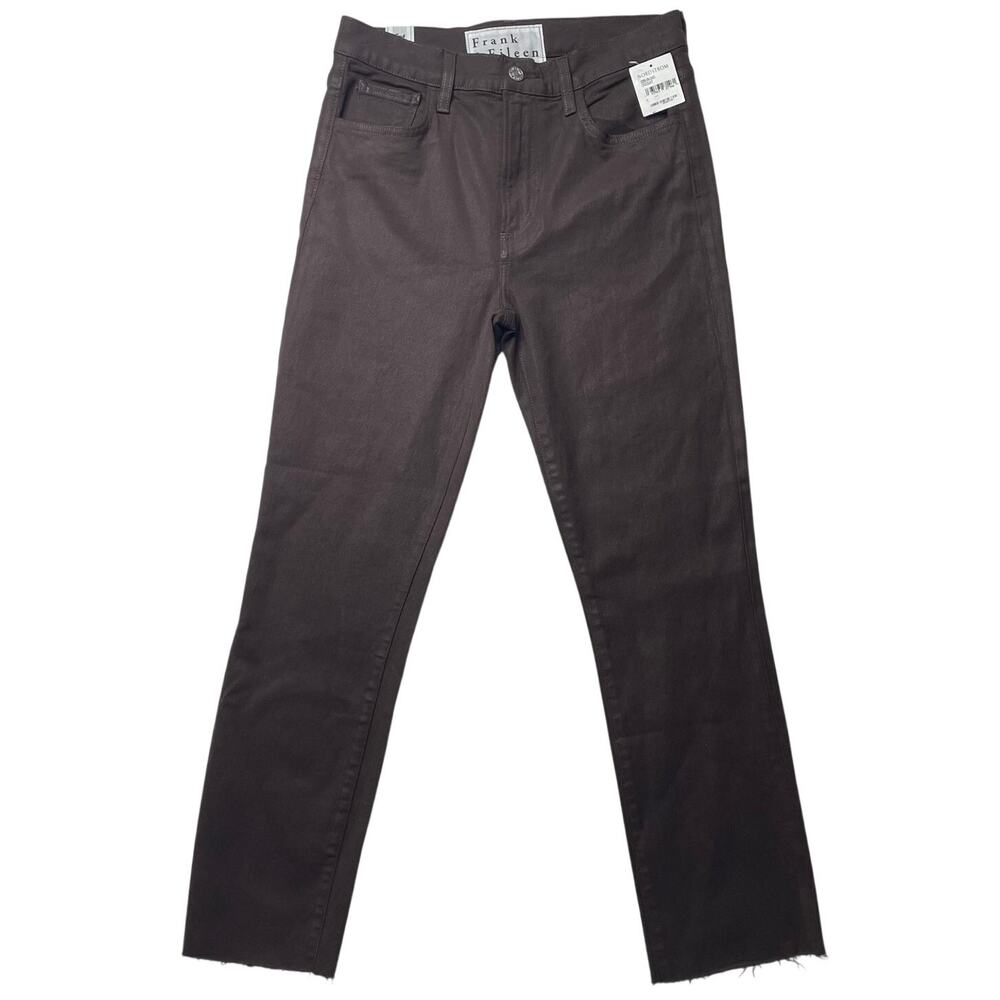 NWT Frank & Eileen Women's D601 Size 28 Brown Cork Straight Leg Jeans Frayed Hem